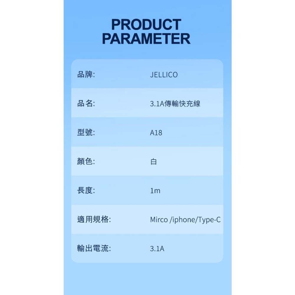 JELLICO 輕巧系列 快充 Lightning/ TypeC/ MicroB/ CtoC PD閃充 充電線 傳輸線-細節圖7