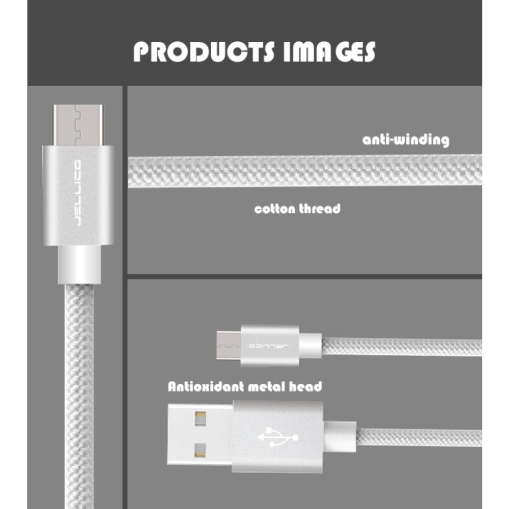 JELLICO 充電傳輸線 0.3m/1m/2m TypeC/ Lightning/ MicroB/三合一-細節圖5