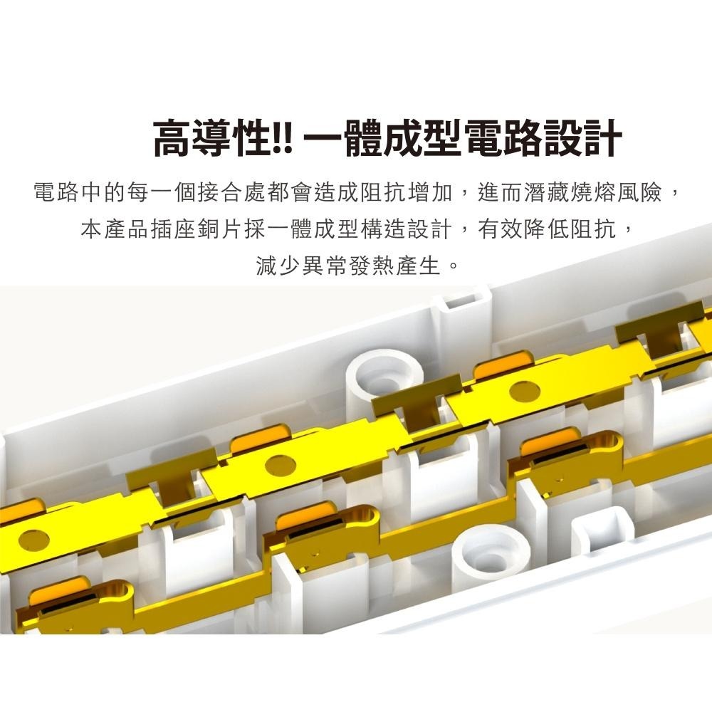 katai 3孔1開關6插座延長線 120cm/180cm/270cm-細節圖6