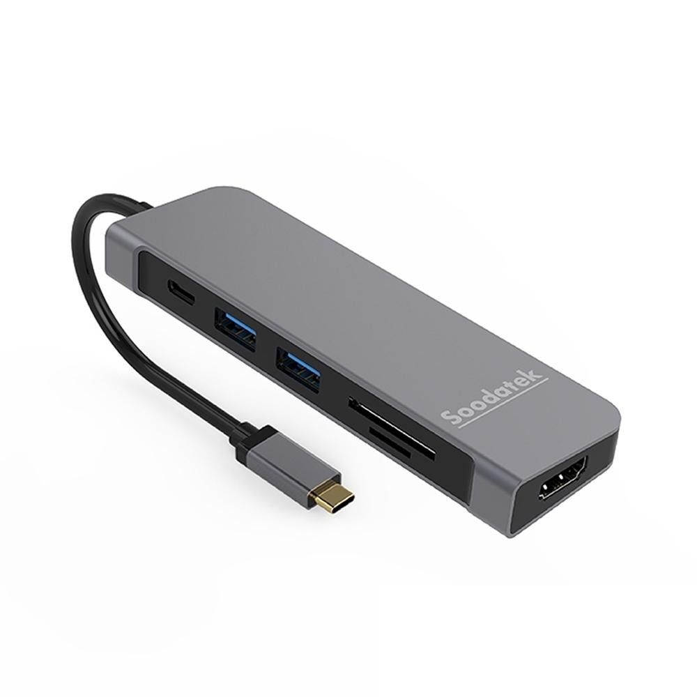 Soodatek Type-C to HDMI 2USB  4K多功能鋁合金HUB轉接器 katai-細節圖2