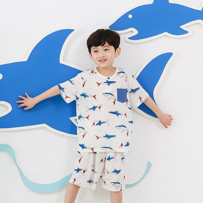 韓國代購｜大白鯊🇰🇷急凍人造絲涼感大彈力家居服套裝-細節圖2