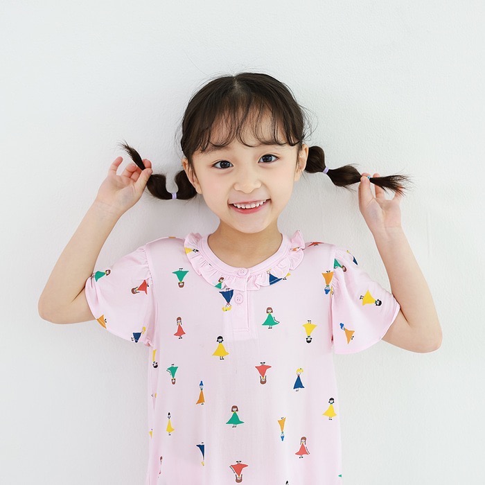 韓國代購｜彩色洋裝🇰🇷急凍人造絲涼感大彈力家居服套裝-細節圖2