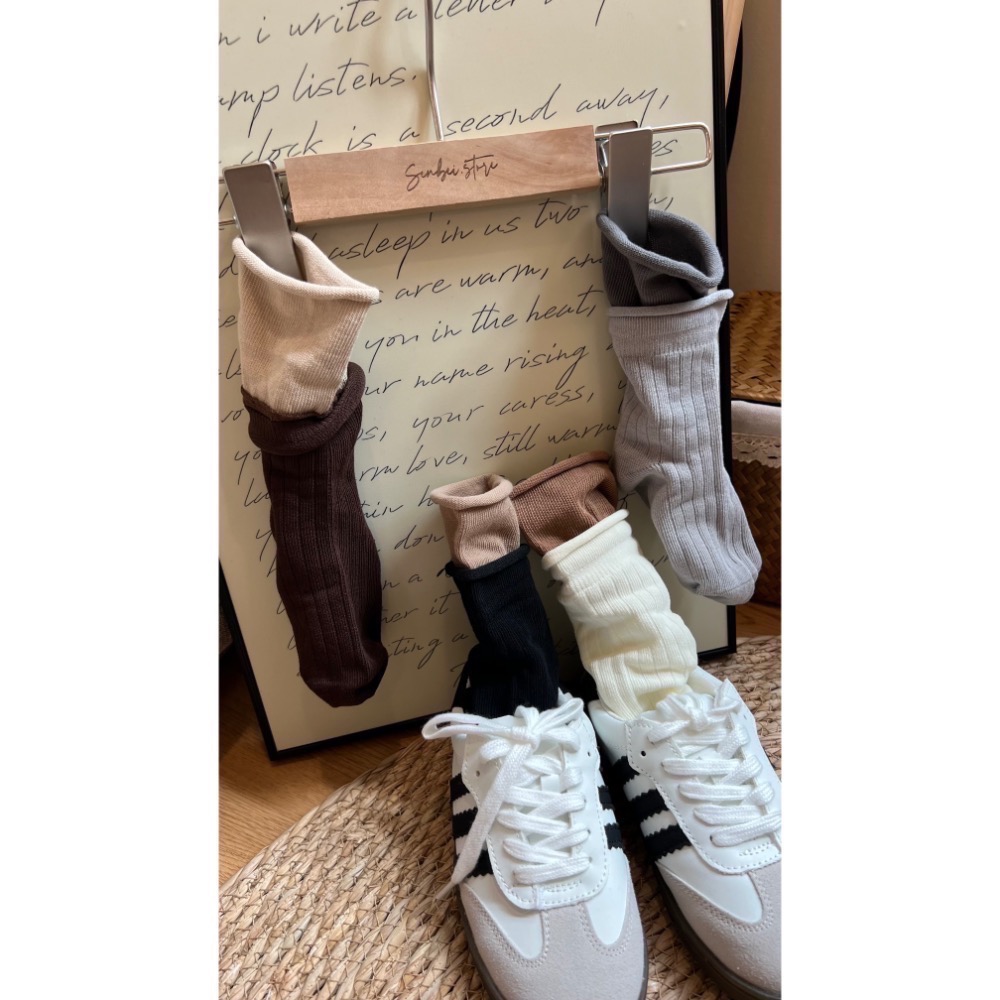 預購｜舒服の雙層設計卷邊親子襪-細節圖5