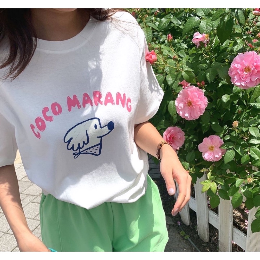 韓國🇰🇷領巾狗狗插畫🐶印花純棉T-規格圖10