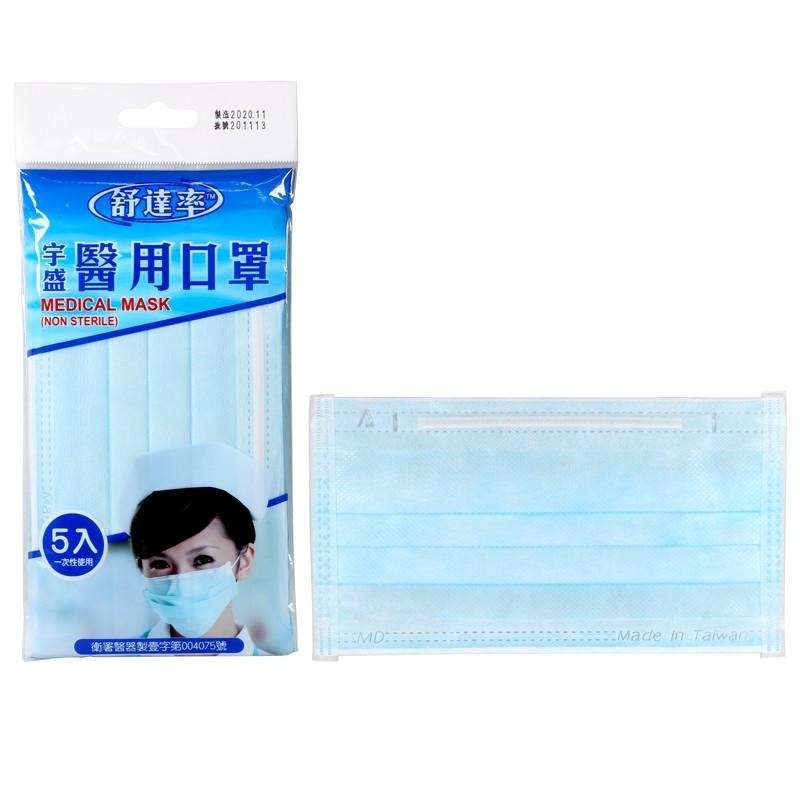 舒達率 醫用大人口罩 5入包 -藍/綠/粉/紫/黃/天青藍-雙鋼印 醫療口罩【醫康生活家】-細節圖2