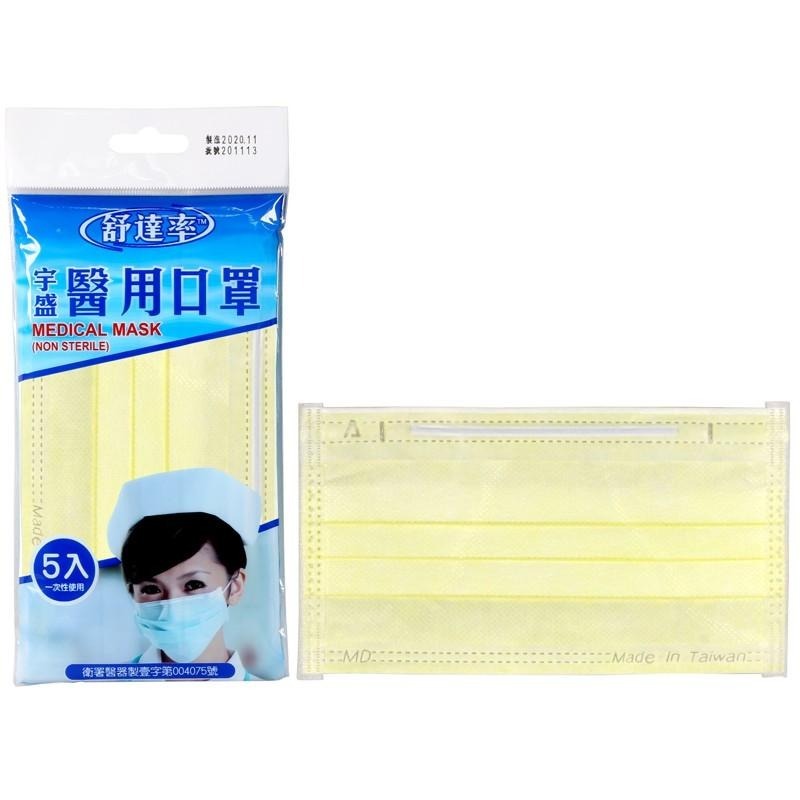 舒達率 醫用大人口罩 5入包 -藍/綠/粉/紫/黃/天青藍-雙鋼印 醫療口罩【醫康生活家】-細節圖6