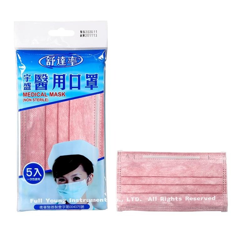 舒達率 醫用大人口罩 5入包 -藍/綠/粉/紫/黃/天青藍-雙鋼印 醫療口罩【醫康生活家】-細節圖7