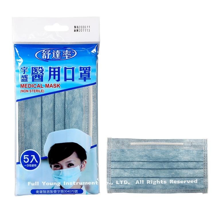舒達率 醫用大人口罩 5入包 -藍/綠/粉/紫/黃/天青藍-雙鋼印 醫療口罩【醫康生活家】-細節圖8