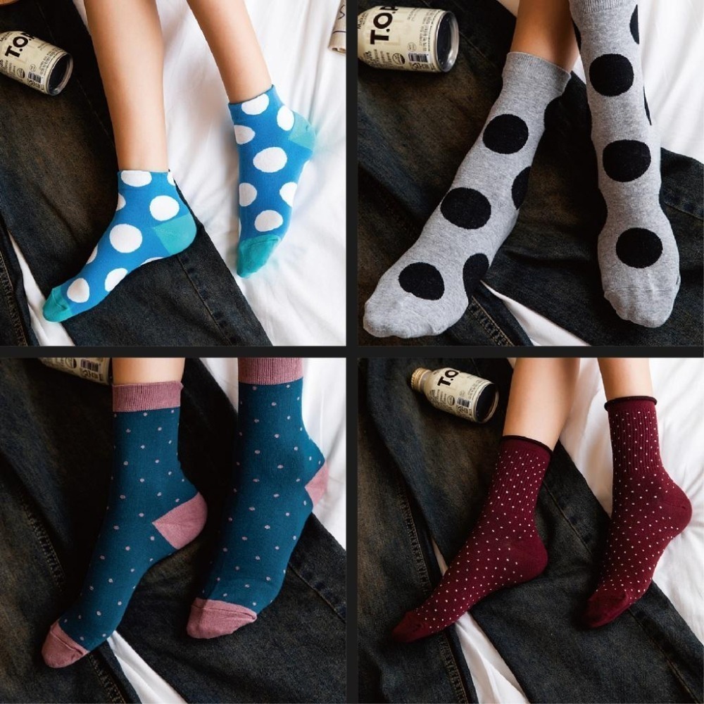 【現貨】女生襪子 可愛襪子 韓國襪子 韓國襪 中筒襪 點點襪 長筒襪 正韓襪 多巴胺襪子 SOCKS 女襪 棉襪-細節圖3