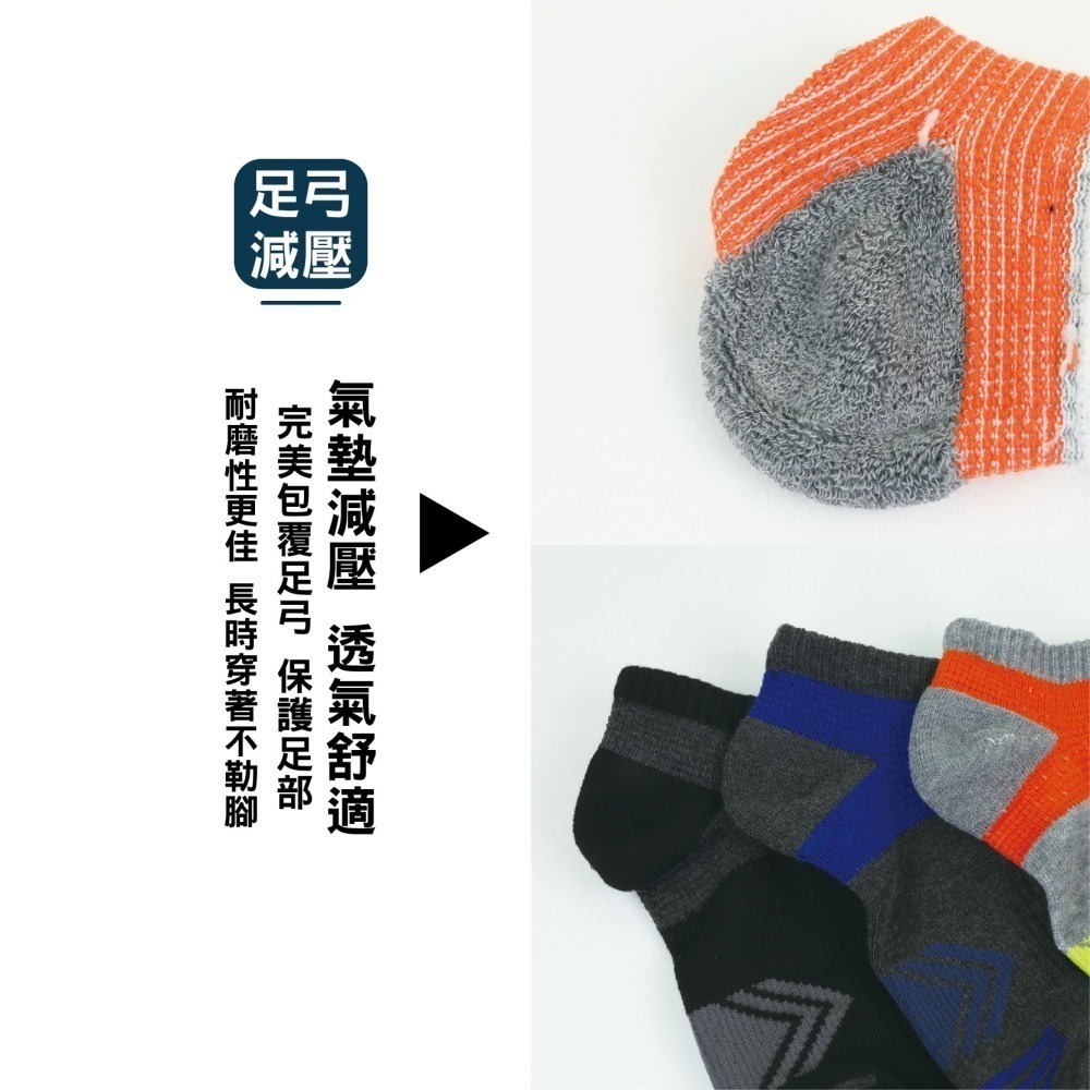 【台灣製】 足弓襪 運動襪 襪子 運動短襪  襪子男 女襪 船型襪 踝襪 毛巾底襪子 氣墊襪 襪子短襪 社頭襪子-細節圖3