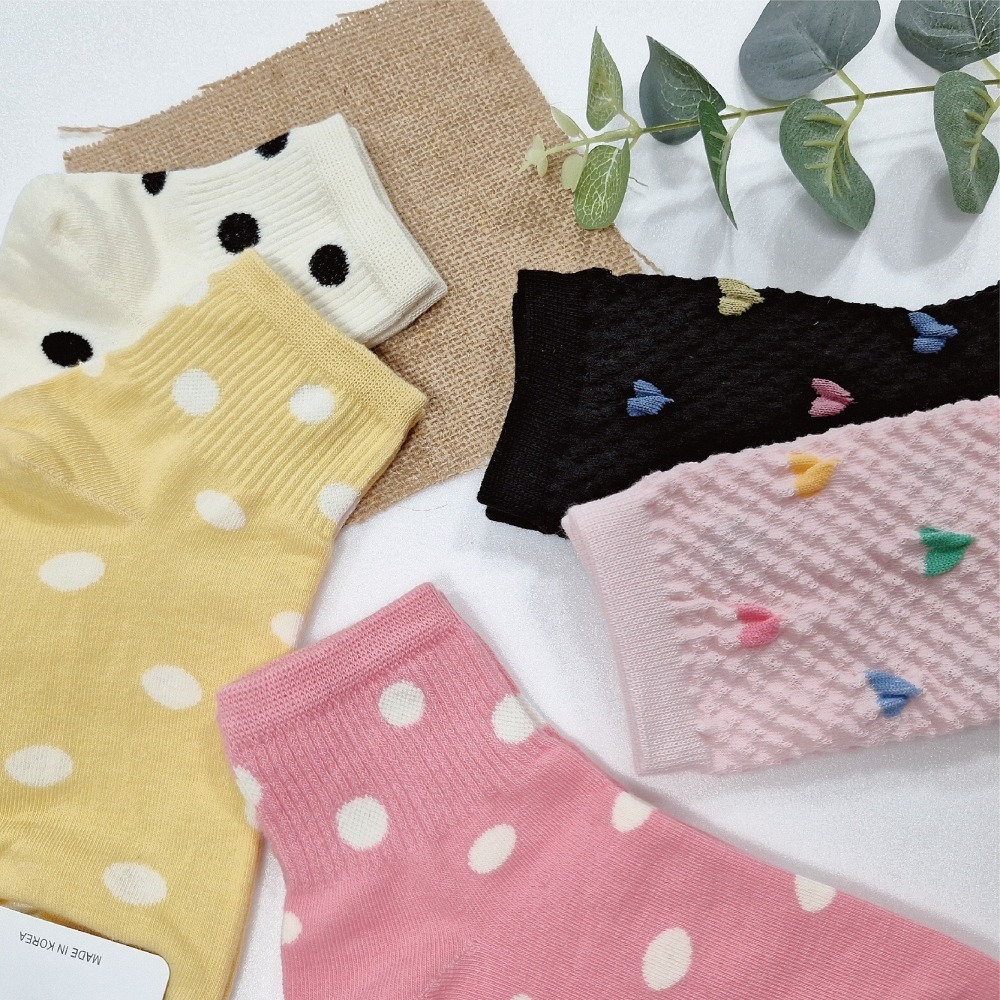 【現貨】點點襪 中筒襪 女生襪子 愛心襪子 韓國襪子 SOCKS 襪子韓國 韓國襪 可愛襪子 韓國長襪 襪子 棉襪 薄襪-細節圖5