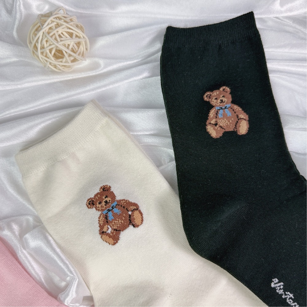 【現貨】中筒襪 可愛襪子 小熊襪子 卡通襪 女生襪子 熊熊襪子 貓咪襪 韓國襪 襪子 夏天襪子 韓國襪子 襪子女中筒-細節圖7