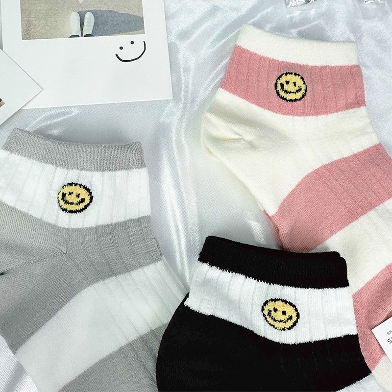 【現貨】微笑襪子 棉襪 條紋襪 襪子韓國 愛心襪子 SOCKS 短襪 微笑襪子 襪子 可愛襪子 笑臉襪 韓國短襪-細節圖6
