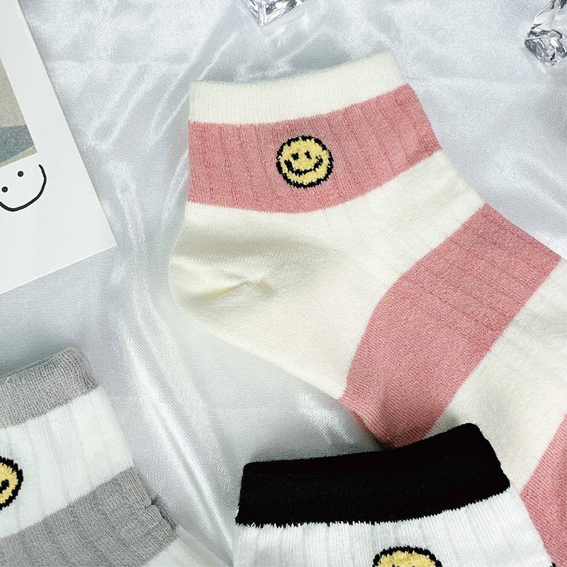 【現貨】微笑襪子 棉襪 條紋襪 襪子韓國 愛心襪子 SOCKS 短襪 微笑襪子 襪子 可愛襪子 笑臉襪 韓國短襪-細節圖7
