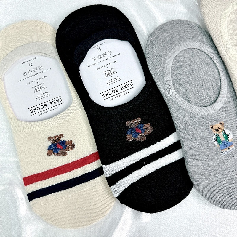 【現貨】韓國襪 男襪 襪子韓國 薄襪 正韓襪 隱形襪  SOCKS 小熊襪子 韓國襪子 棉襪 女生襪子 襪子短襪-細節圖3