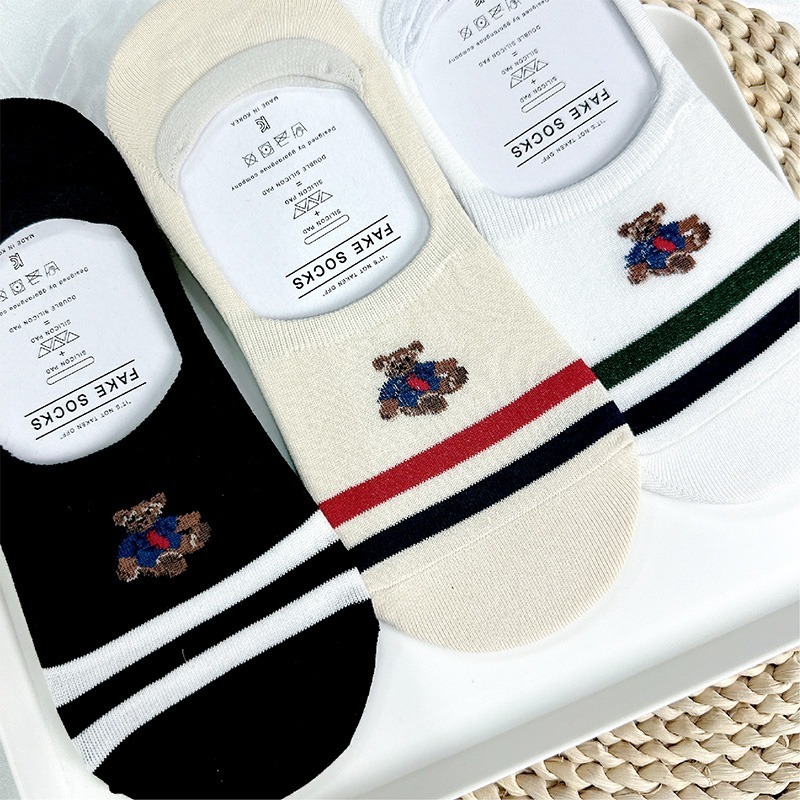 【現貨】韓國襪 男襪 襪子韓國 薄襪 正韓襪 隱形襪  SOCKS 小熊襪子 韓國襪子 棉襪 女生襪子 襪子短襪-細節圖5