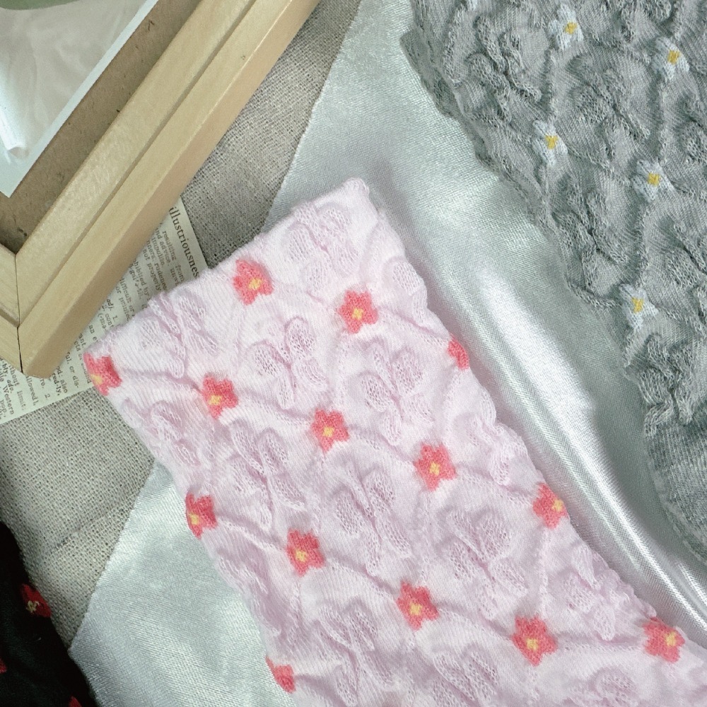 【現貨】花朵襪子  SOCKS 襪子女中筒 中筒襪 韓國襪 女生襪子 襪子韓國  襪子 韓國長襪 可愛襪子-細節圖7