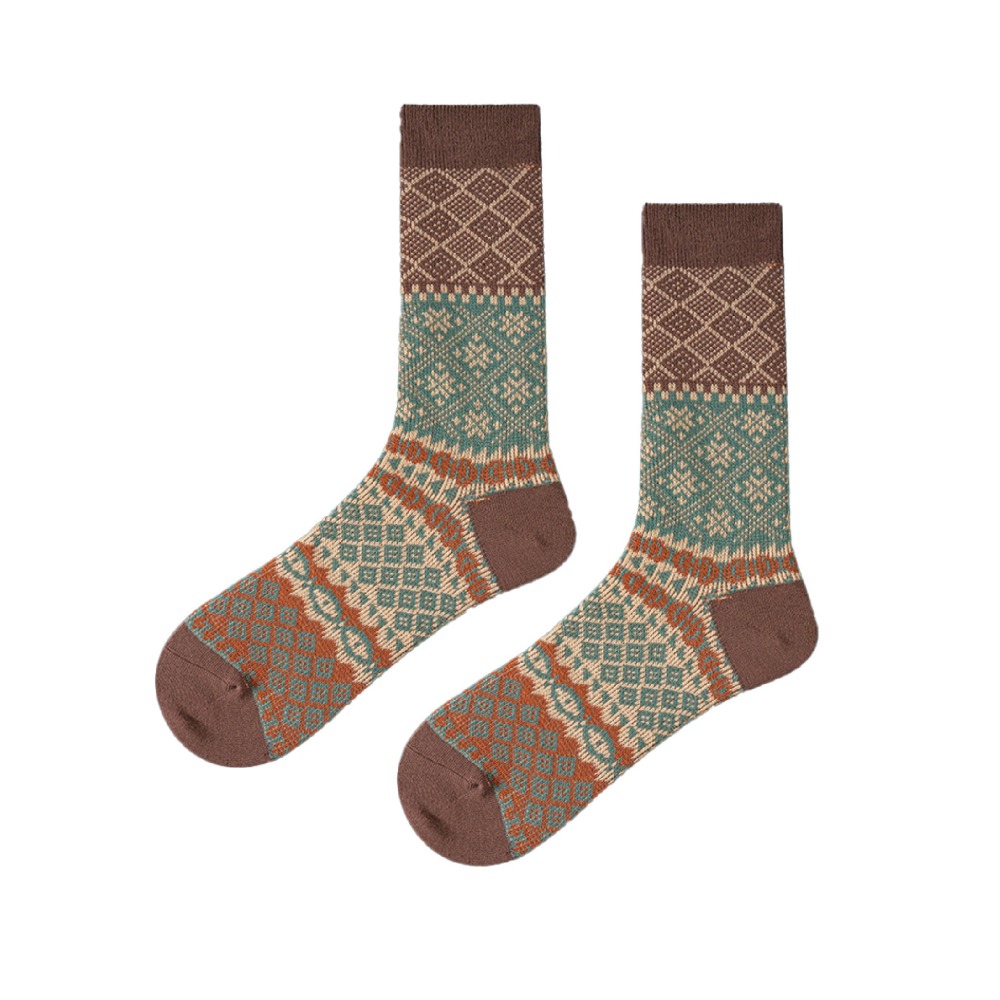 【現貨】中筒襪 男襪 24-28 復古襪 民族風 棉襪 男生襪子 襪子 厚襪子 冬天襪子 襪 保暖襪 長襪 日系襪子-細節圖2