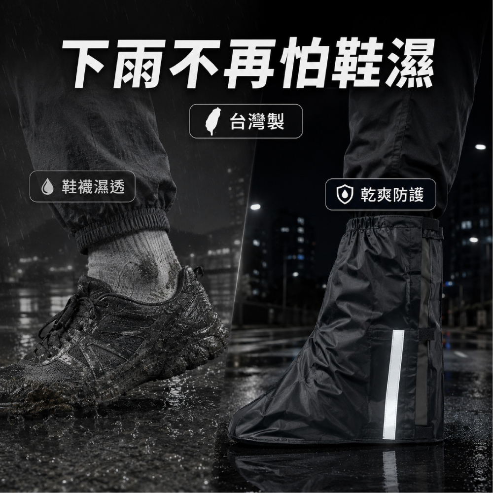 【台灣製 】防水鞋套 雨鞋套 防水腳套 鞋套 反光 反光鞋套 防水 雨鞋 防水雨鞋套 防雨鞋套-細節圖3