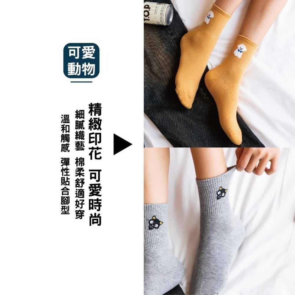 【OTOBAI】小熊襪子 韓國長襪 中筒襪  可愛襪子 韓國襪 女生襪子 SOCKS 素色中筒襪 薄襪 正韓襪 襪子-細節圖3