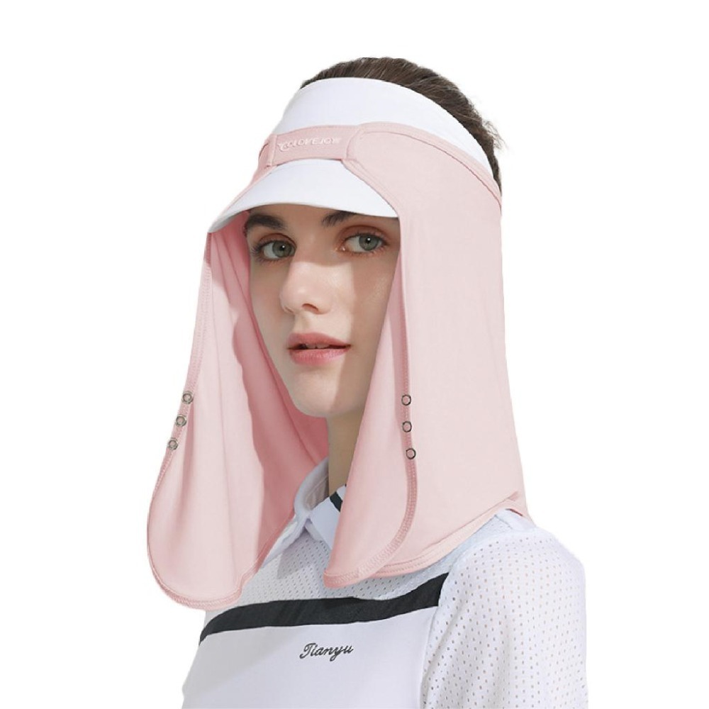 【OTOBAI】 冰絲防曬面罩 頭套 防曬頭套 防曬頭巾 頭罩 帽簾冰絲頭套 涼感頭套 防曬帽套 工程帽遮陽-細節圖2