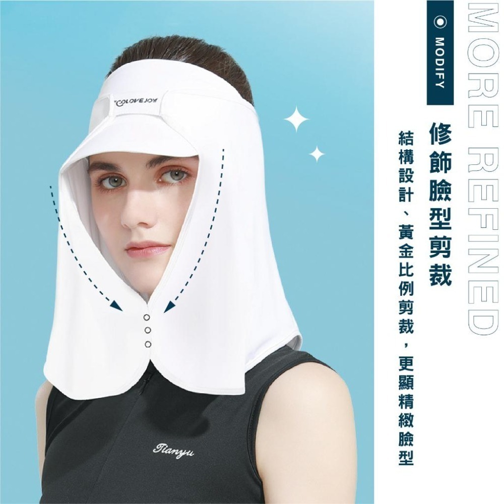 【OTOBAI】 冰絲防曬面罩 頭套 防曬頭套 防曬頭巾 頭罩 帽簾冰絲頭套 涼感頭套 防曬帽套 工程帽遮陽-細節圖7