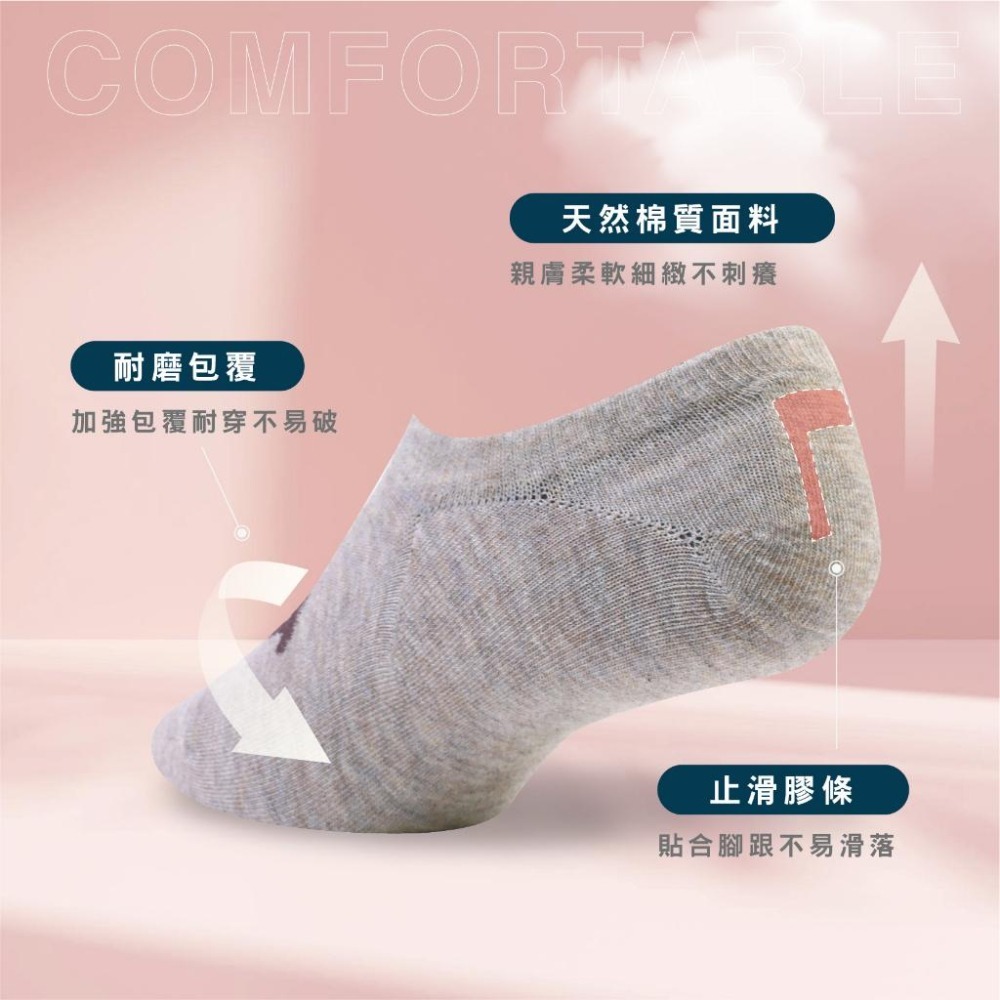 【OTOBAI】隱形襪 防滑隱形襪 微笑襪子 船襪 踝襪 薄襪 短襪 條紋襪 船型襪 女襪 社頭襪子 棉襪 彈性襪-細節圖4