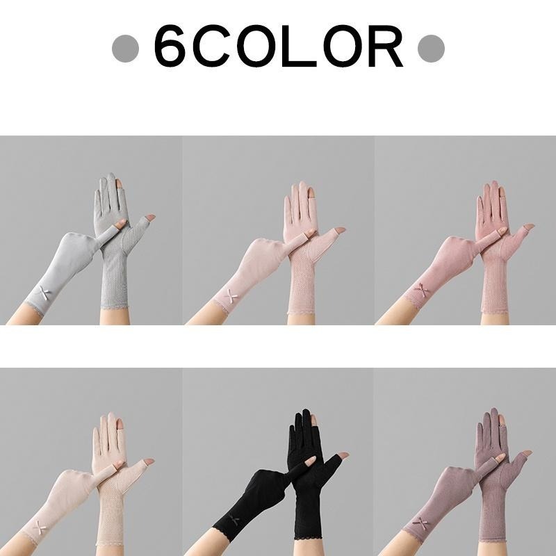 【OTOBAI】 機車手套 防曬手套 蕾絲露指加長手套 露指手套 棉質 抗UV 防紫外線 防滑  lace glove-細節圖4