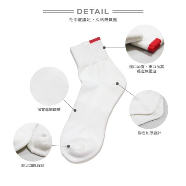 【OTOBAI】 氣墊襪 捐血襪 氣墊襪  台灣製造 毛巾襪 短襪 襪子 厚棉襪 運動襪 透氣 XU634-細節圖4