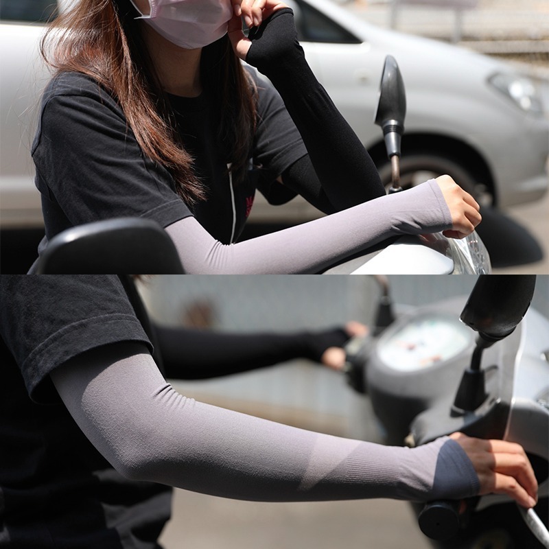 【OTOBAI】台灣製造 超輕量抗UV運動袖套 穿指款 XU8066 防曬 男女適用 騎車必備 外送 保護手臂-細節圖4