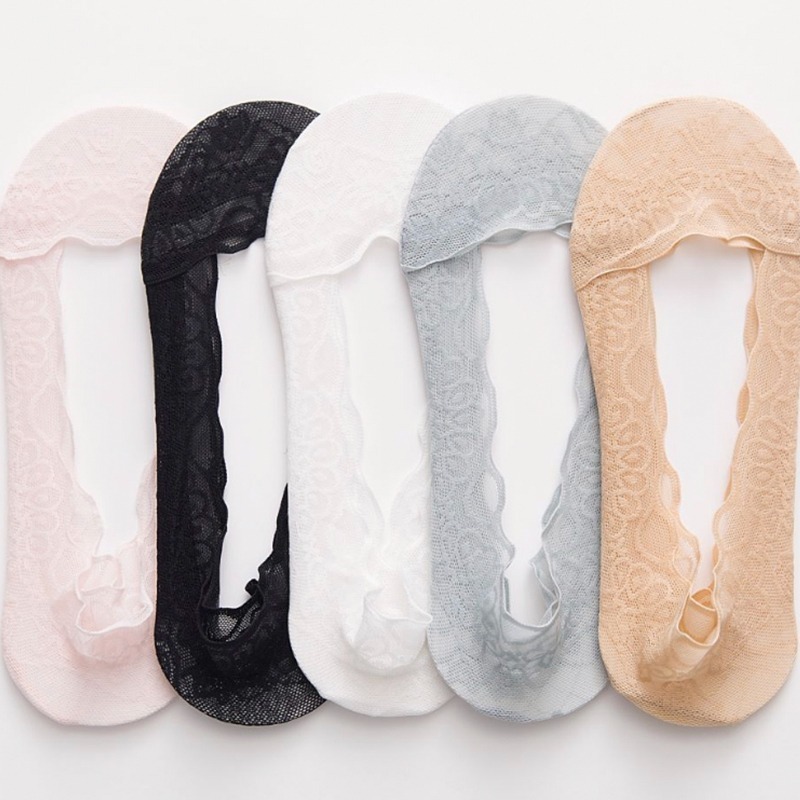 【OTOBAI】 蕾絲襪 隱形襪 冰絲襪 腳板襪 腳板隱形襪 女襪 防滑襪 蕾絲 腳板襪 淺口襪 孔雀紋 NS001-細節圖3