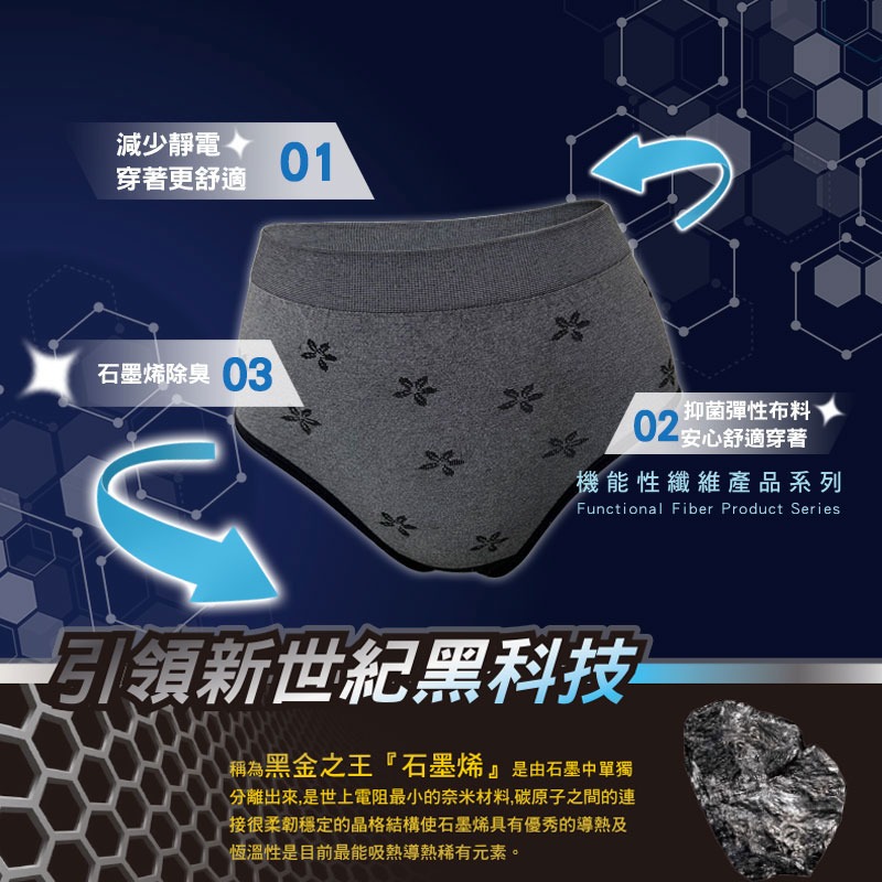 【OTOBAI】石墨烯無縫內褲 抑菌女內褲 MR-P033 中高腰內褲 大尺碼 台灣製造 三角內褲 透氣 機能內褲-細節圖3