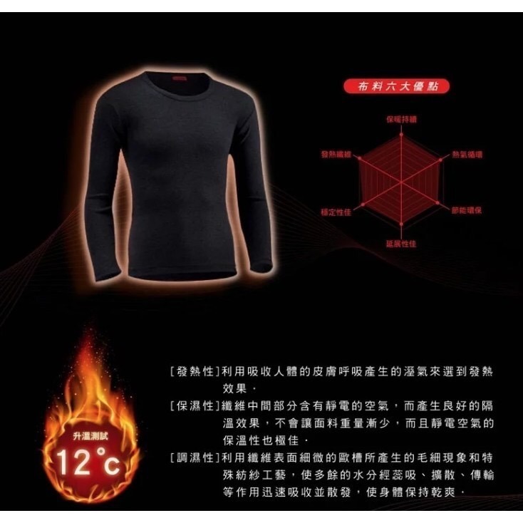 【OTOBAI】 激暖女款發熱衣 AS-93883  女款圓領 升溫12度 MIT台灣製造 檢測報告 冬季必備保暖-細節圖3