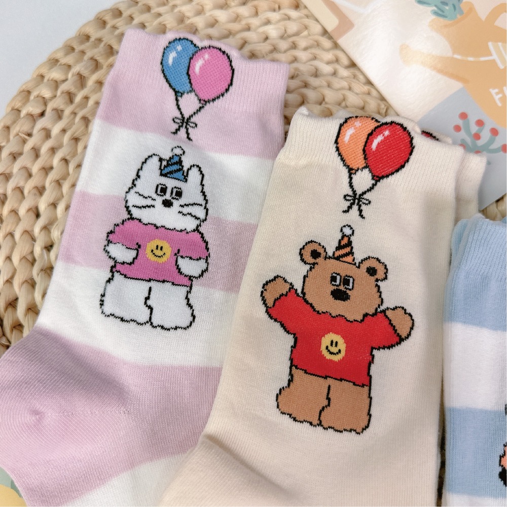 【OTOBAI】韓國襪子 純棉 熊熊襪子 女生襪子 可愛襪子 韓國襪 貓咪襪 小熊襪子 夏天襪子 襪子 薄襪子 正韓襪-細節圖7