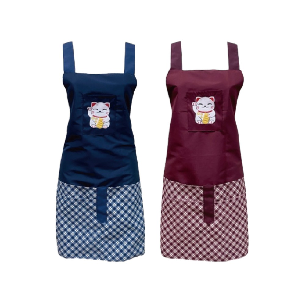 【OTOBAI】廚房圍裙 工作圍裙 素色圍裙 圍裙 圍裙廚房 一片裙 透氣 圍裙工作服 掛脖圍裙 電繡 背心圍裙 工作服-細節圖2