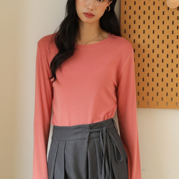 【OTOBAI】冬天長袖 打底衫 長袖內搭 圓領 內搭衣 發熱衣 長袖 內搭 保暖衣 內搭長袖 長袖上衣 女裝 9912-細節圖5