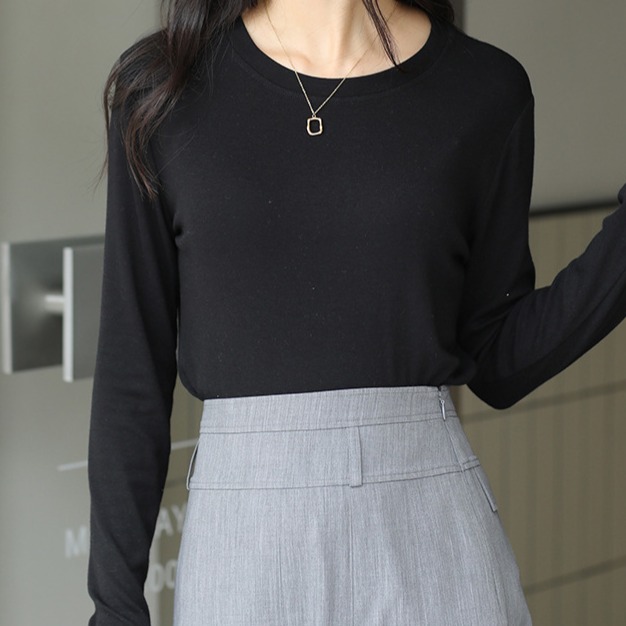 【OTOBAI】冬天長袖 打底衫 長袖內搭 圓領 內搭衣 發熱衣 長袖 內搭 保暖衣 內搭長袖 長袖上衣 女裝 9912-細節圖6