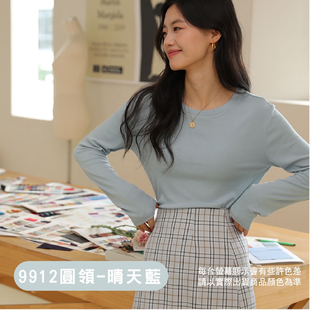 【OTOBAI】冬天長袖 打底衫 長袖內搭 圓領 內搭衣 發熱衣 長袖 內搭 保暖衣 內搭長袖 長袖上衣 女裝 9912-規格圖7