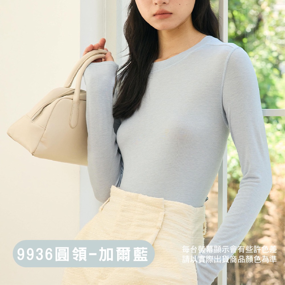 【OTOBAI】長袖上衣 內搭 發熱衣 打底衫 冬天長袖 內搭長袖 女裝 長袖內搭 圓領 內搭衣 長袖 保暖衣 9936-規格圖9
