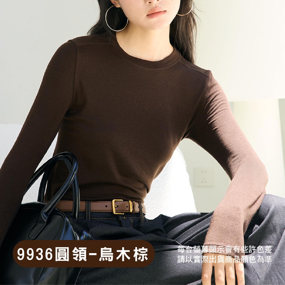 【OTOBAI】長袖上衣 內搭 發熱衣 打底衫 冬天長袖 內搭長袖 女裝 長袖內搭 圓領 內搭衣 長袖 保暖衣 9936-規格圖9