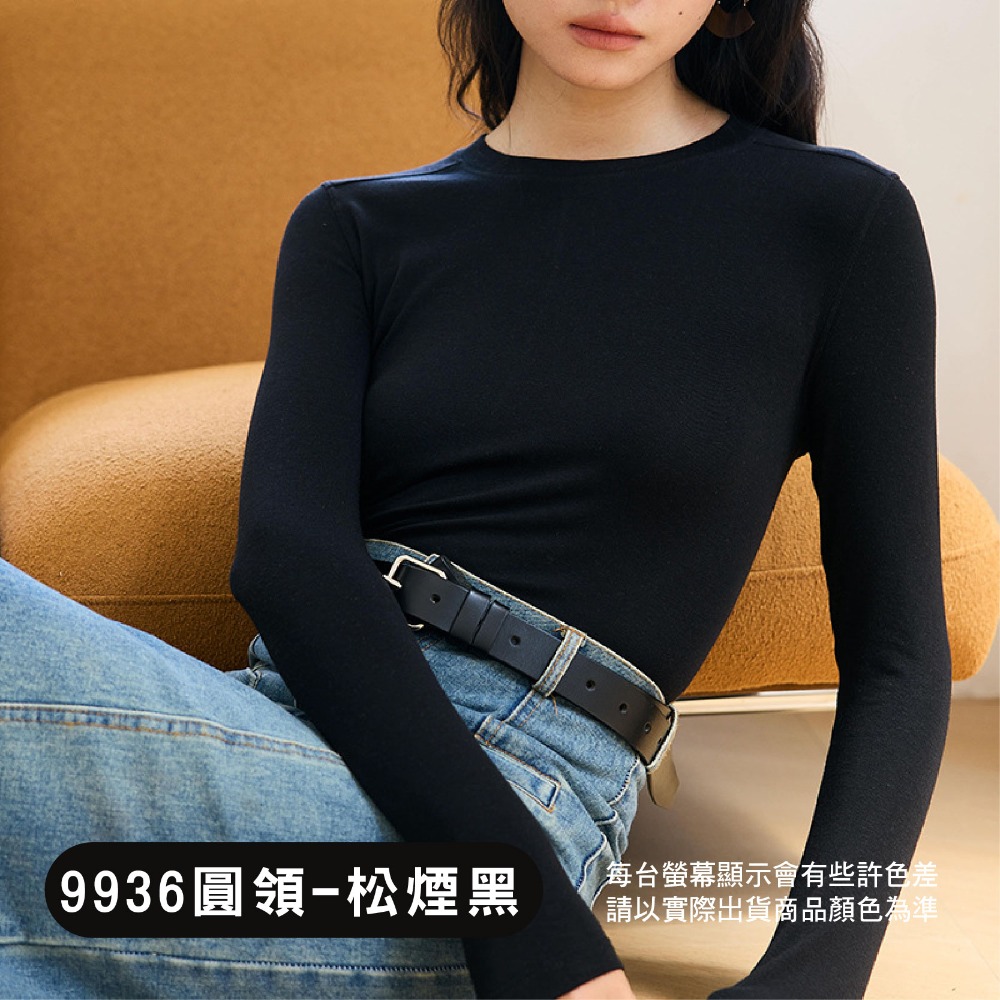 【OTOBAI】長袖上衣 內搭 發熱衣 打底衫 冬天長袖 內搭長袖 女裝 長袖內搭 圓領 內搭衣 長袖 保暖衣 9936-規格圖9