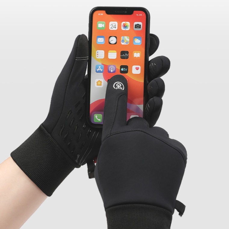 【OTOBAI】 觸控防滑手套 騎車手套 冬天手套 機車手套 防潑水 內刷毛 防風保暖手套 刷毛手套 二指手套-細節圖9