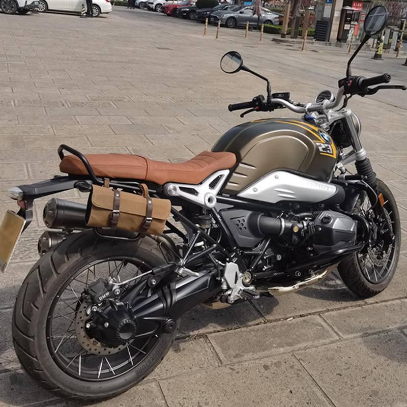 適用 寶馬 BMW RNineT scrambler pure R9t 側包 改裝扶手架 復古工具包-細節圖2