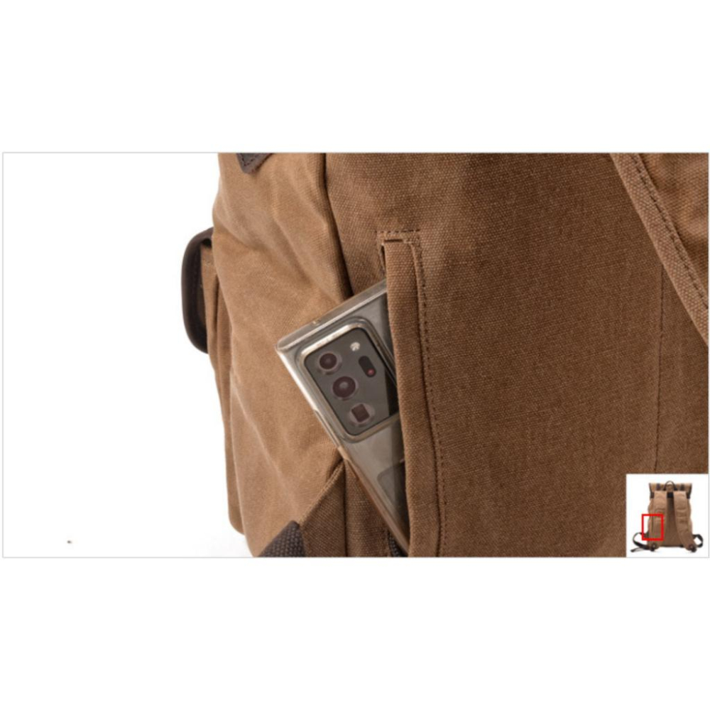 經典原創大容量旅行背包 帆布拼接 牛皮 登山包 露營 戶外雙肩包-細節圖7