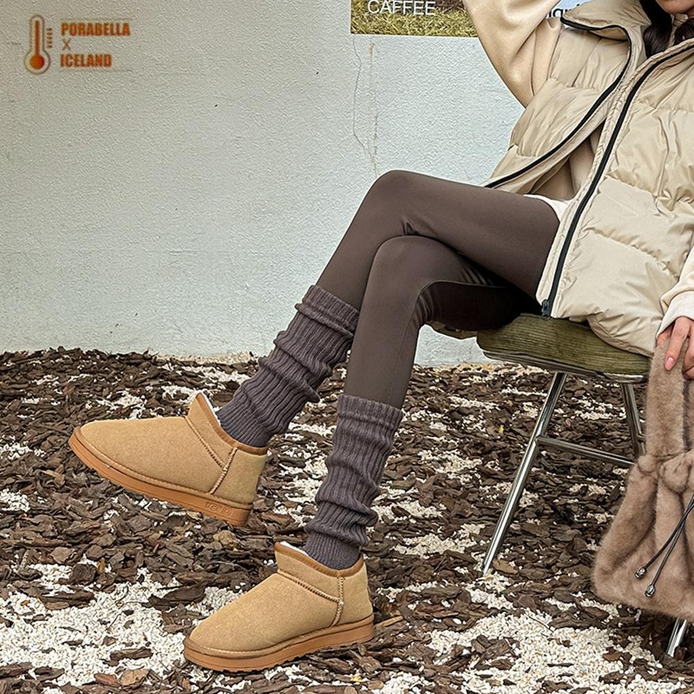 <Porabella現貨>襪套 日系辣妹襪套 露趾堆堆襪泡泡襪 針織襪套女 中筒襪 小腿襪 秋冬針織坑條豎條紋保暖襪套-細節圖4