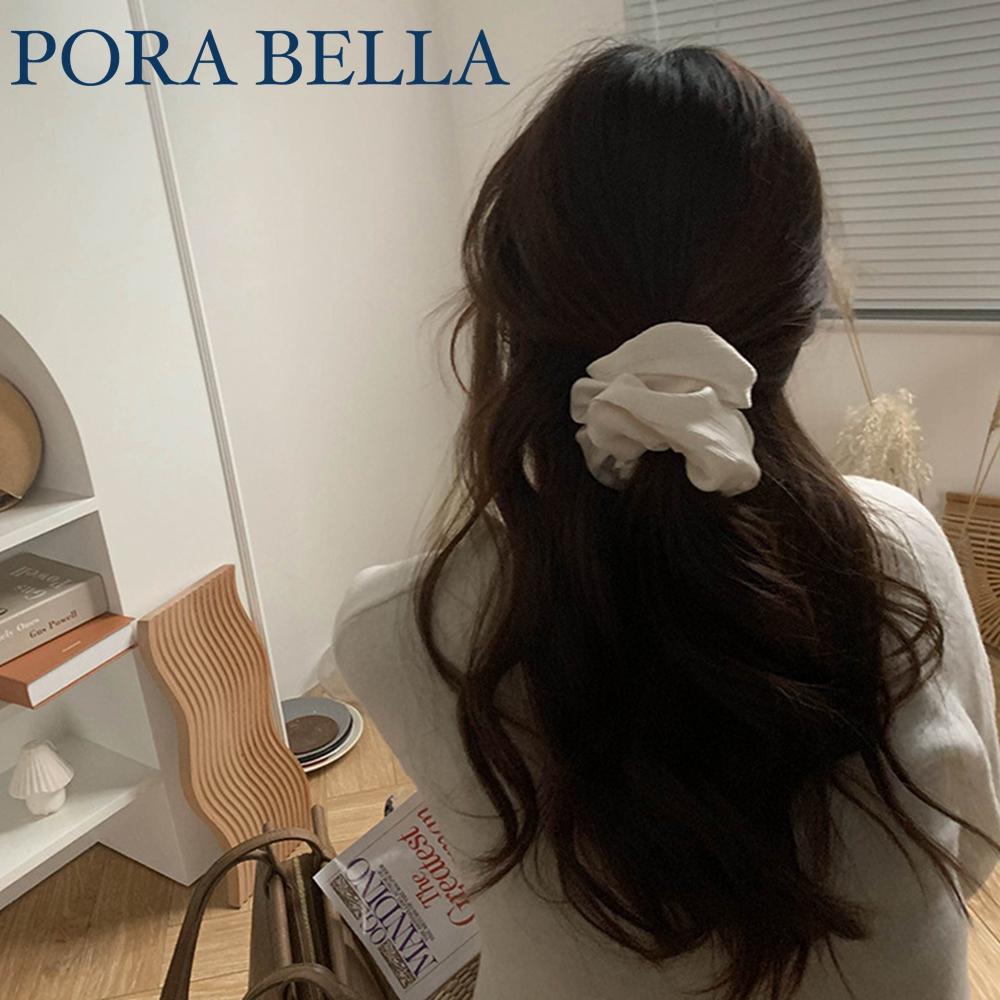 <Porabella現貨>韓版髮圈大腸圈 高級感皺褶絲綢髮圈 髮飾女 頭飾髮飾髮圈大腸圈 簡約馬尾丸子頭紮頭髮-細節圖5