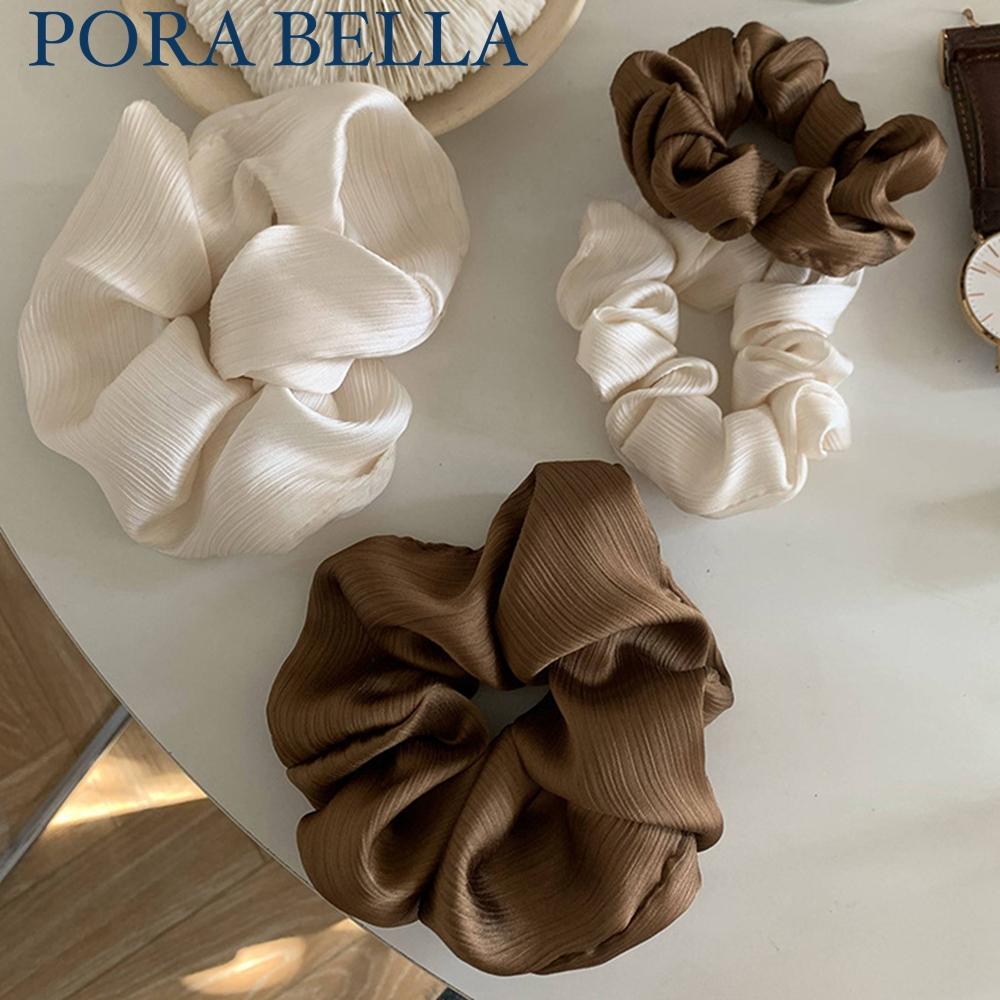<Porabella現貨>韓版髮圈大腸圈 高級感皺褶絲綢髮圈 髮飾女 頭飾髮飾髮圈大腸圈 簡約馬尾丸子頭紮頭髮-細節圖6