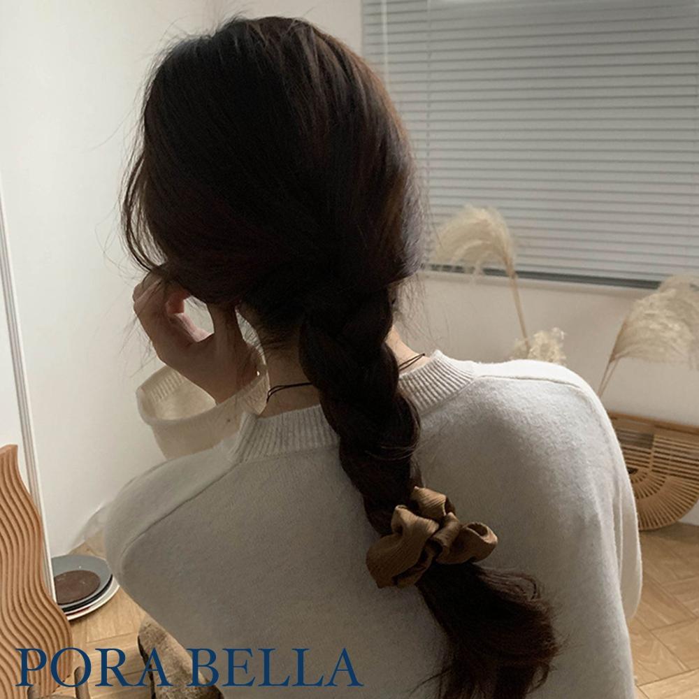<Porabella現貨>韓版髮圈大腸圈 高級感皺褶絲綢髮圈 髮飾女 頭飾髮飾髮圈大腸圈 簡約馬尾丸子頭紮頭髮-細節圖7