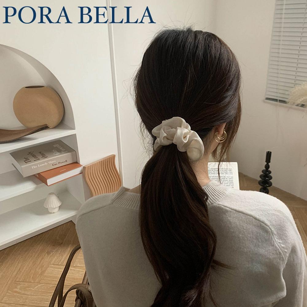 <Porabella現貨>韓版髮圈大腸圈 高級感皺褶絲綢髮圈 髮飾女 頭飾髮飾髮圈大腸圈 簡約馬尾丸子頭紮頭髮-細節圖8