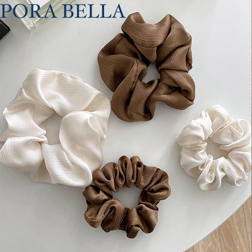 <Porabella現貨>韓版髮圈大腸圈 高級感皺褶絲綢髮圈 髮飾女 頭飾髮飾髮圈大腸圈 簡約馬尾丸子頭紮頭髮-細節圖9